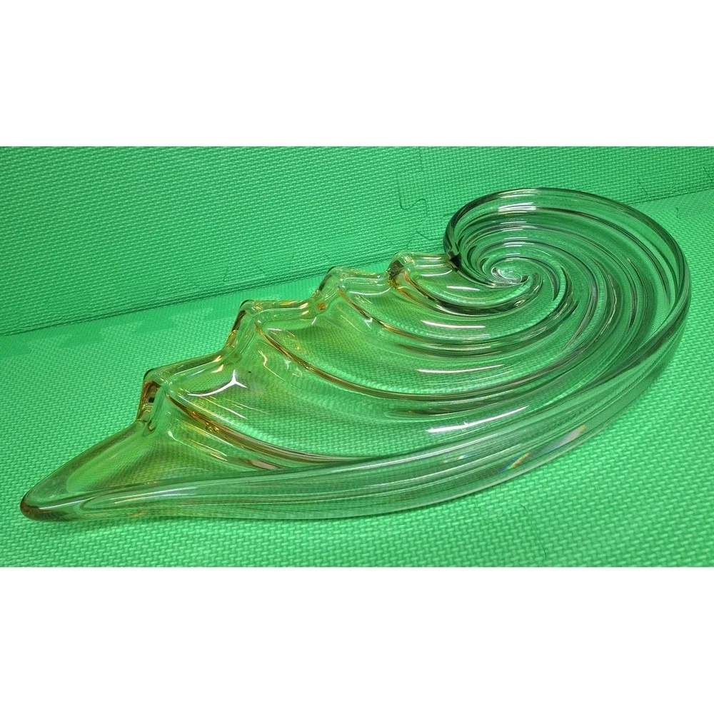 Mikasa Clam Sea Shell Plate Dish Nautilus Crystal Serveware 1980's Vintage 18''